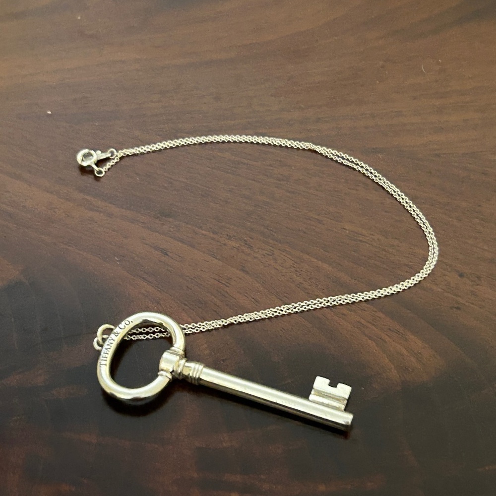 Silver Tiffany & Co Key Pendant Necklace